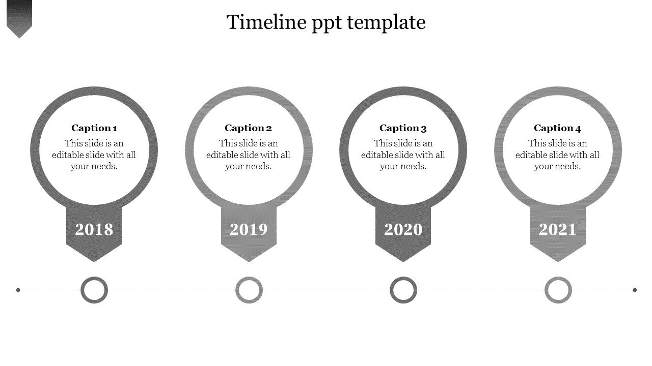 Free - Use Timeline PPT Template With Grey Color Slide Model